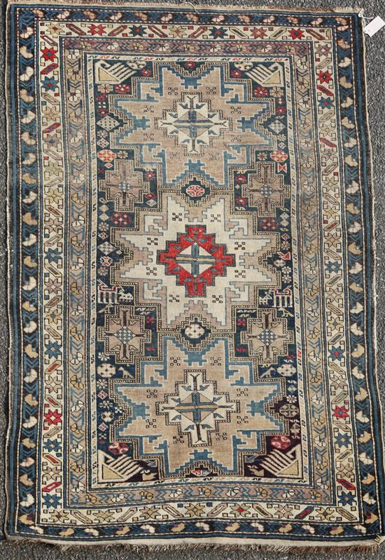 A Shirvan ivory ground rug, c.1880, 5ft 8in by 3ft 7in.